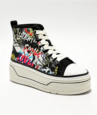 D'Amelio Footwear Eyekonn Graffiti High Top Platform Shoes