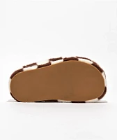 D'Amelio Footwear Socozee Checker Brown & White Slippers