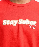 D'Aydrian Harding Stay Sober Idiot Red T-Shirt