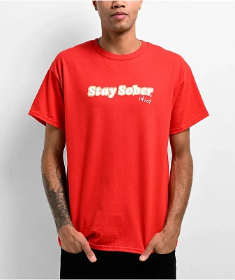 D'aydrian Harding Stay Sober Idiot Red T-Shirt