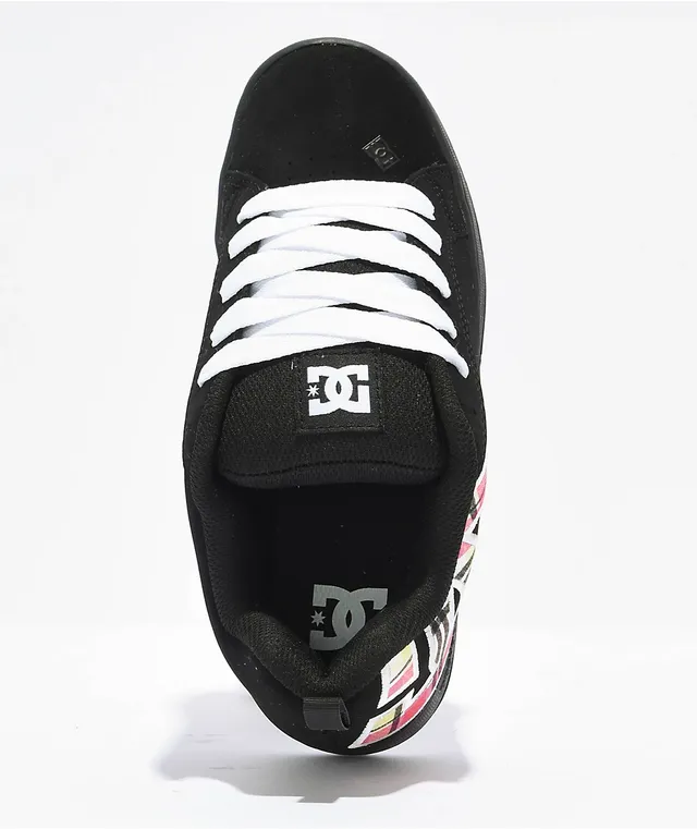 DC Court Graffik Black & Hot Pink Skate Shoes