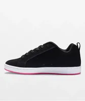 DC Court Graffik Black & Hot Pink Skate Shoes