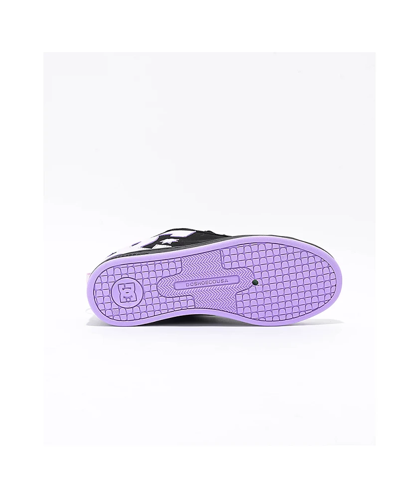 DC Court Graffik Black & Lilac Skate Shoes