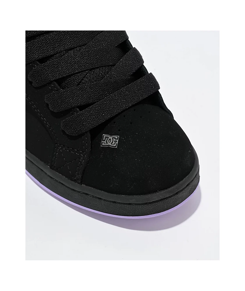 DC Court Graffik Black & Lilac Skate Shoes