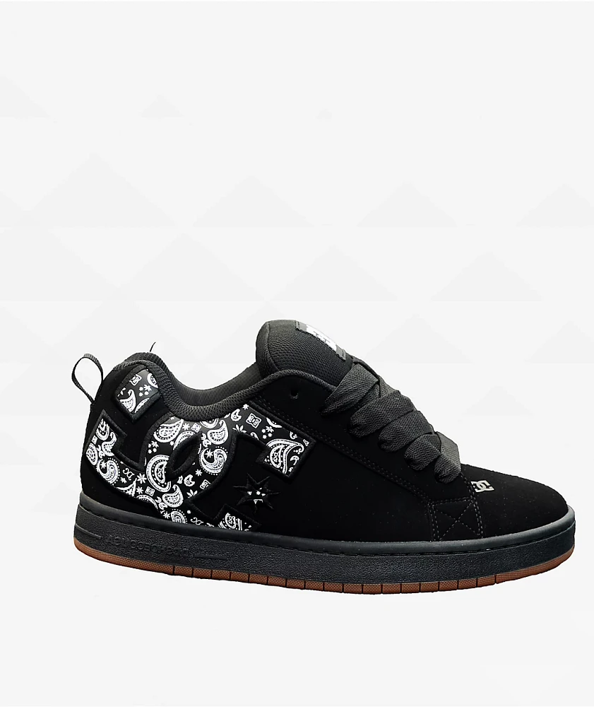 DC Court Graffik Black & Paisley Skate Shoes
