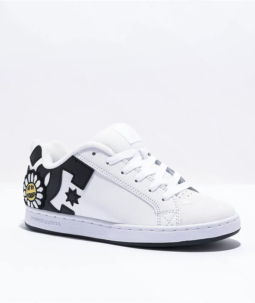 DC Court Graffik Daisy White Skate Shoes