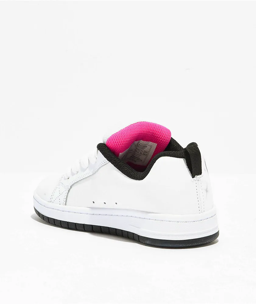 DC Court Graffik Pink, White & Blue Skate Shoes