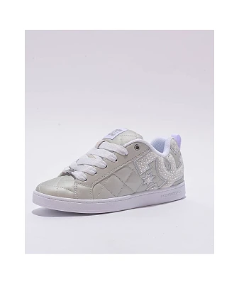 DC Court Graffik SE Silver & White Skate Shoes