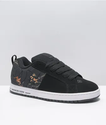 DC Court Graffik SQ Black & Print Skate Shoes