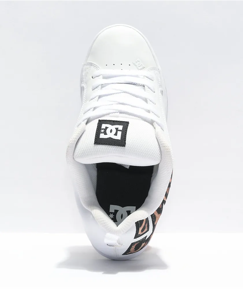 DC Court Graffik White & Leopard Skate Shoes