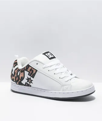 DC Court Graffik White & Leopard Skate Shoes