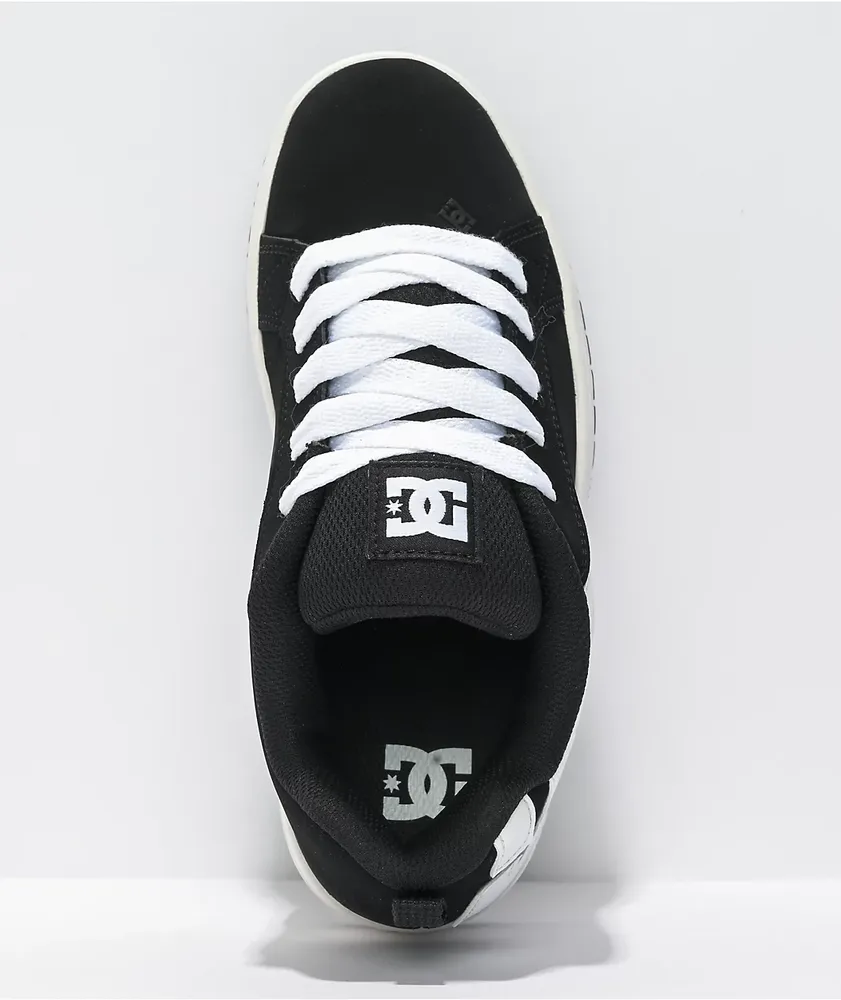DC Kids' Court Graffik Black & White Skate Shoes