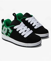 DC Kids Court Graffik Black & Kelly Green Skate Shoes