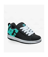 DC Kids Court Graffik Black & Teal Skate Shoes