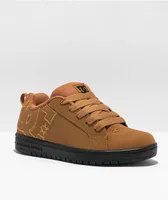 DC Kids Court Graffik Wheat & Black Skate Shoes