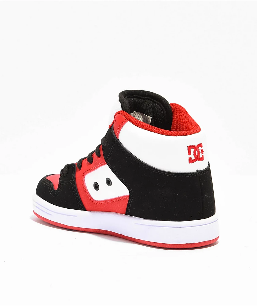 DC Kids Manteca 4 Black, Red & White High Top Skate Shoes