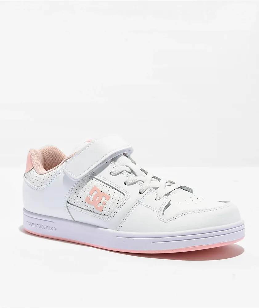 DC Kids Manteca 4 V White & Pink Skate Shoes