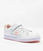 DC Kids Manteca 4 V White & Pink Skate Shoes