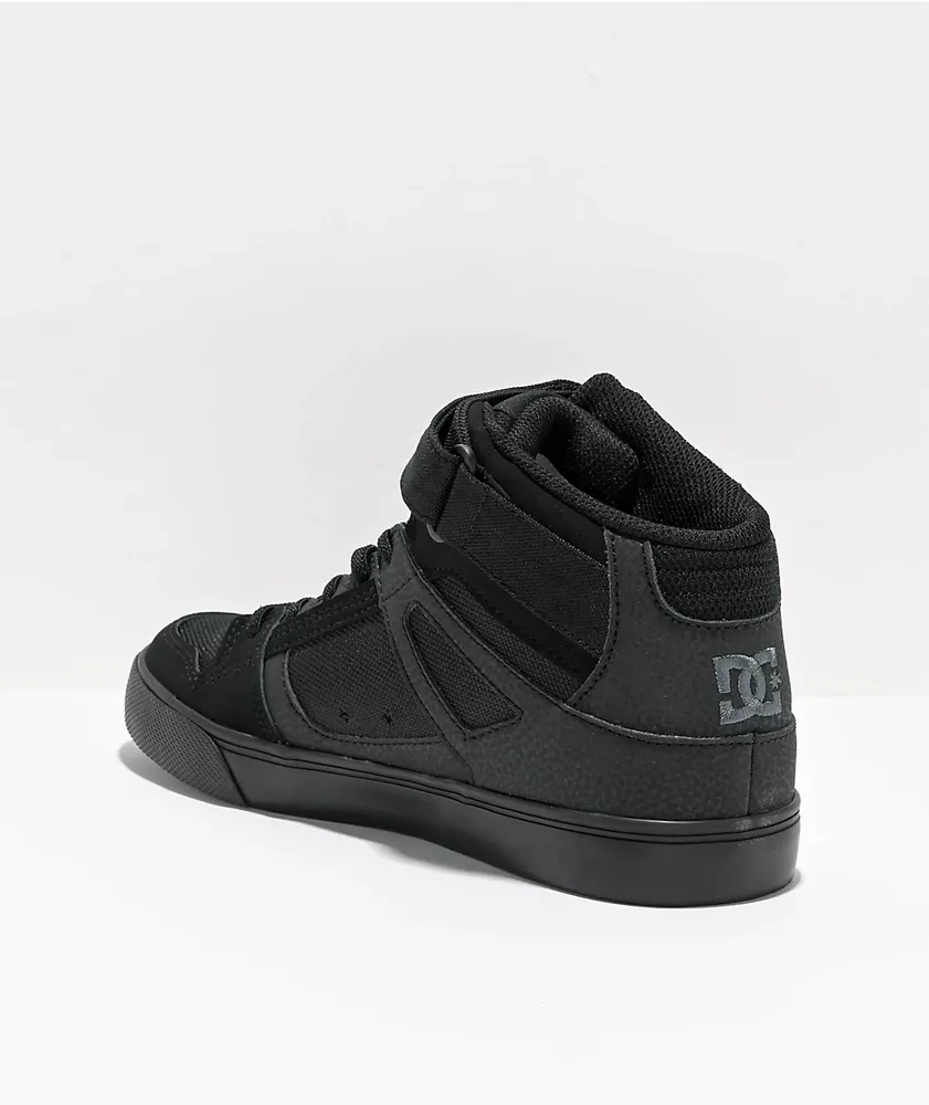 DC Kids Pure High Top Black Skate Shoes