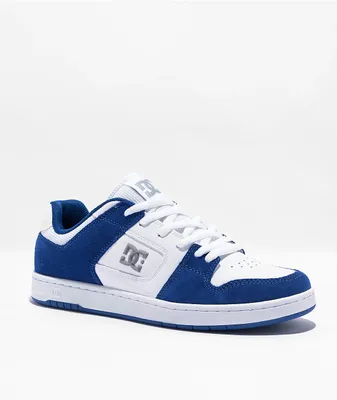 DC Manteca 4 Blue & White Suede Skate Shoes