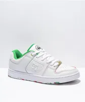 DC Manteca Alexis Ramirez White & Green Skate Shoes