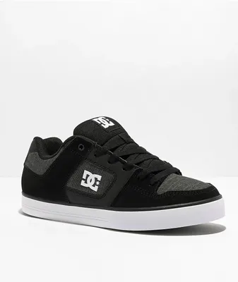 DC Pure Black & Dark Slate Skate Shoes