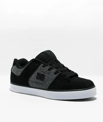 DC Pure Black & Grey Skate Shoes