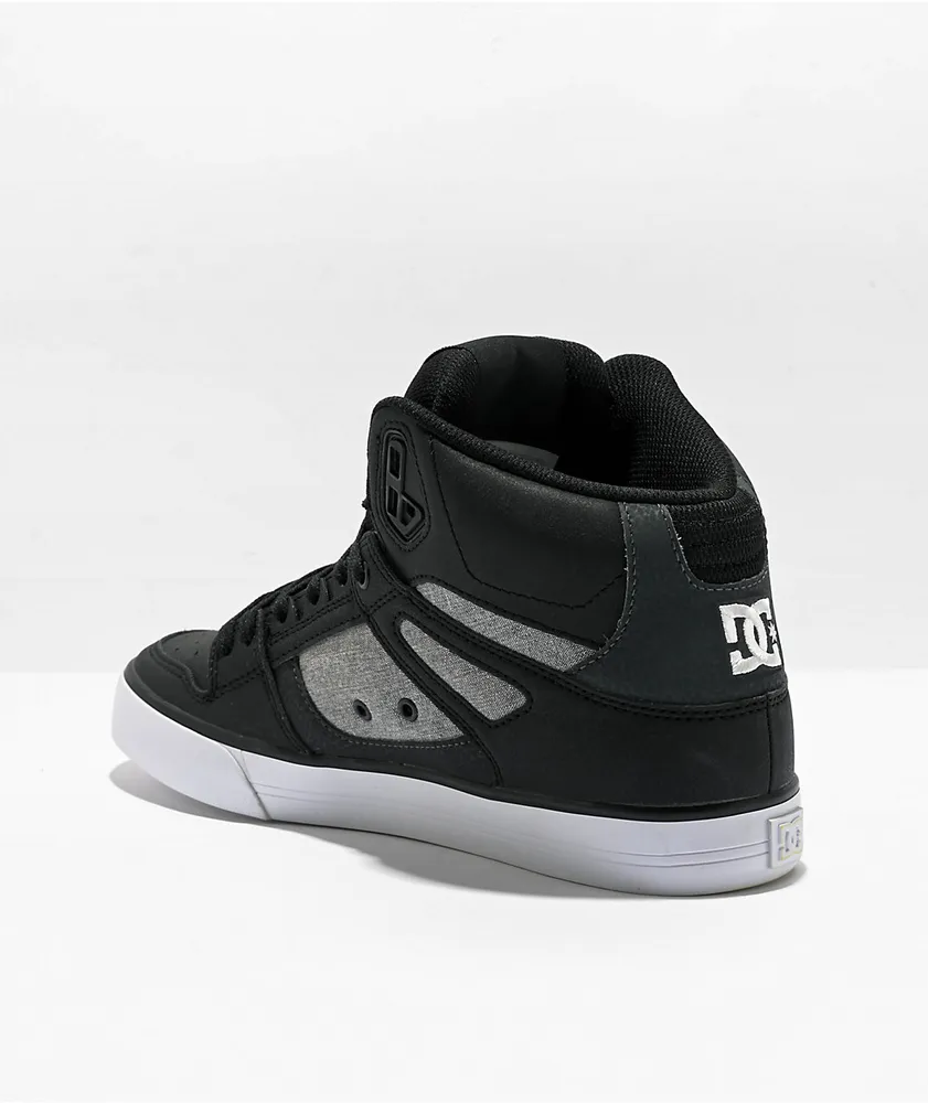 DC Pure High Black & Grey Skate Shoes 