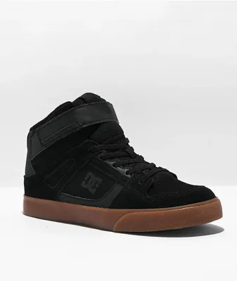 DC Pure High Top EV Black & Gum Skate Shoes