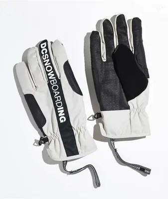 DC Salute 10K White & Black Snowboard Gloves