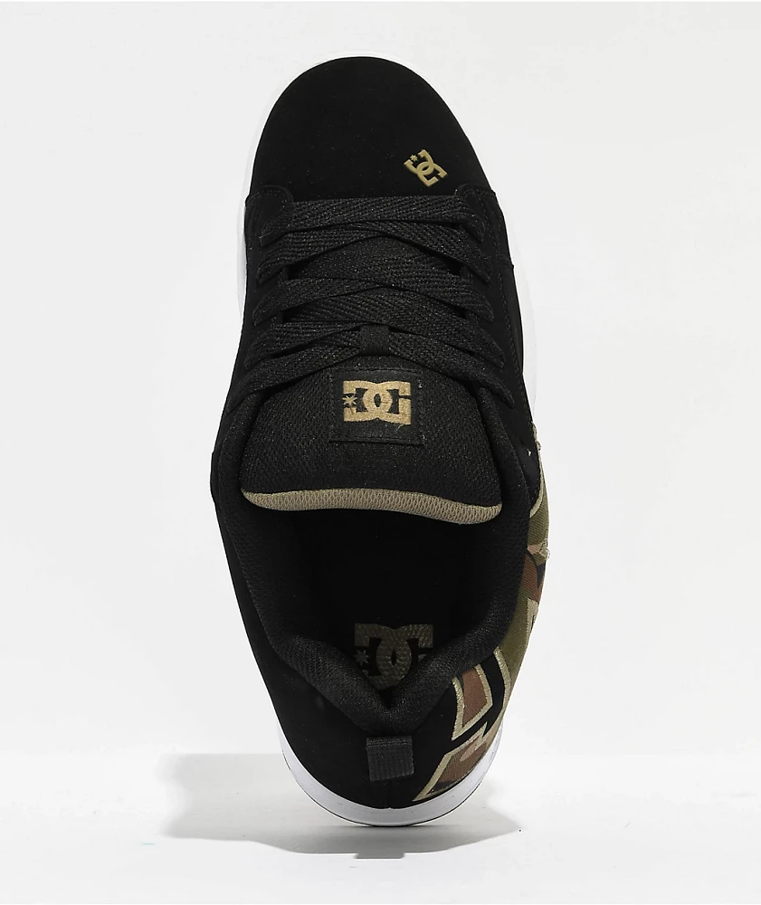 DC Shoes Court Graffik Camo and Black Skate Shoes