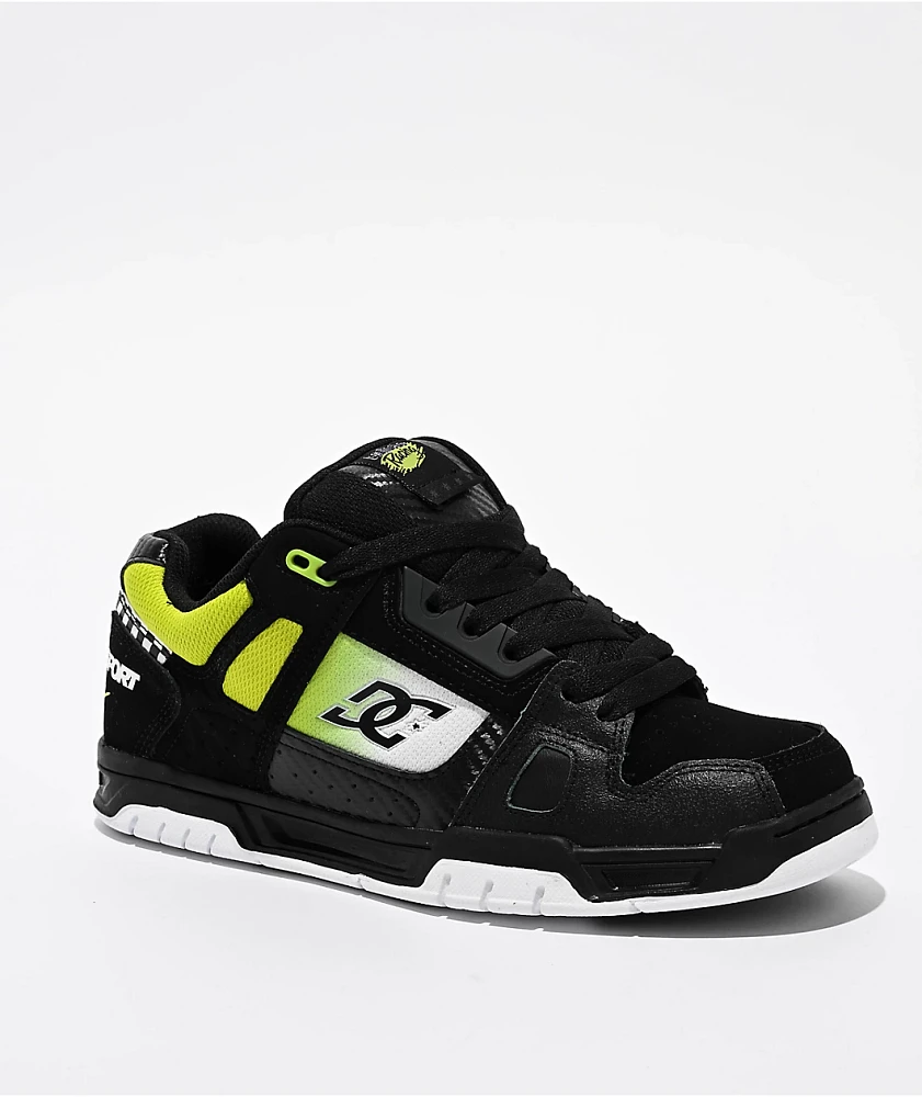 DC Stag Black, Green, & White Skate Shoes