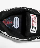 DC x Deadpool Pure Black, White & Red Skate Shoes