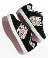 DC x Deadpool Pure Black, White & Red Skate Shoes