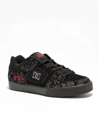 DC x Slayer Pure Black & Red Skate Shoes