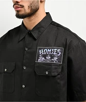 DGA Homies Wanna Take You Higher Black Button Up Short Sleeve Shirt