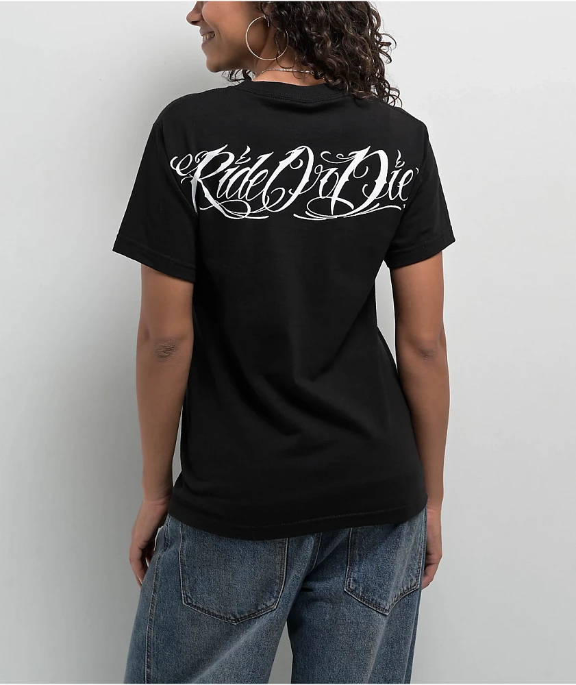 DGA Ride Or Die Chick Black T-Shirt