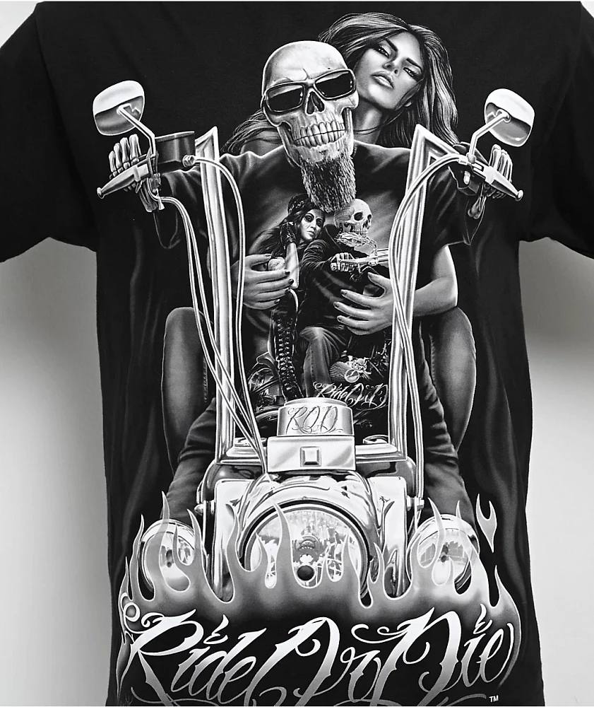 DGA Ride Or Die My Old Lady Black T-Shirt