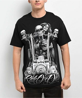 DGA Ride Or Die My Old Lady Black T-Shirt