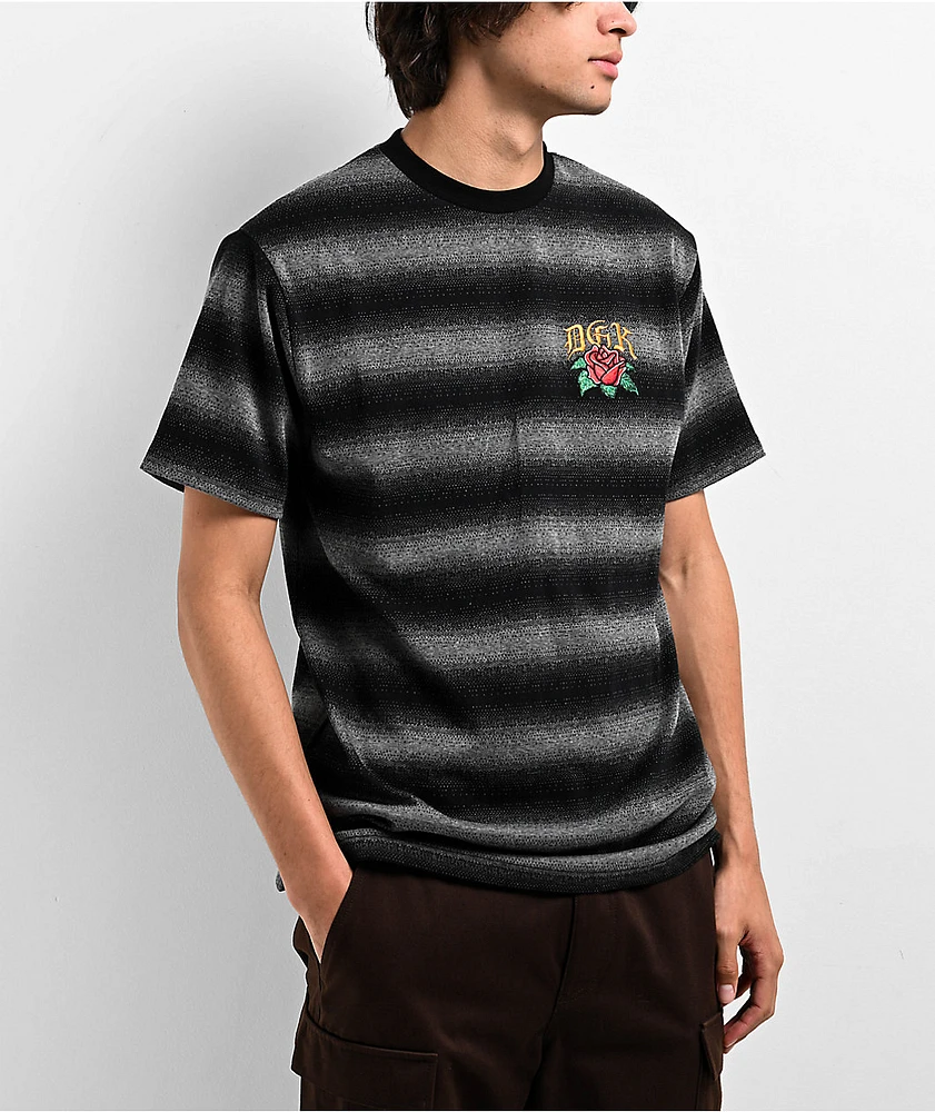 DGK Boulevard Knit Black & Grey Stripe T-Shirt