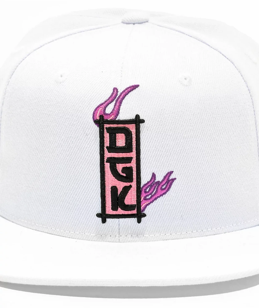 DGK Fire Blossom White Snapback Hat
