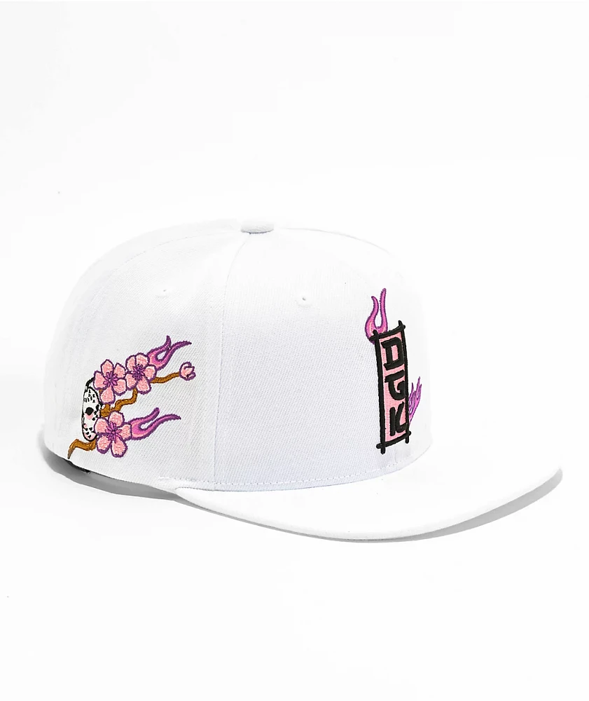 DGK Fire Blossom White Snapback Hat