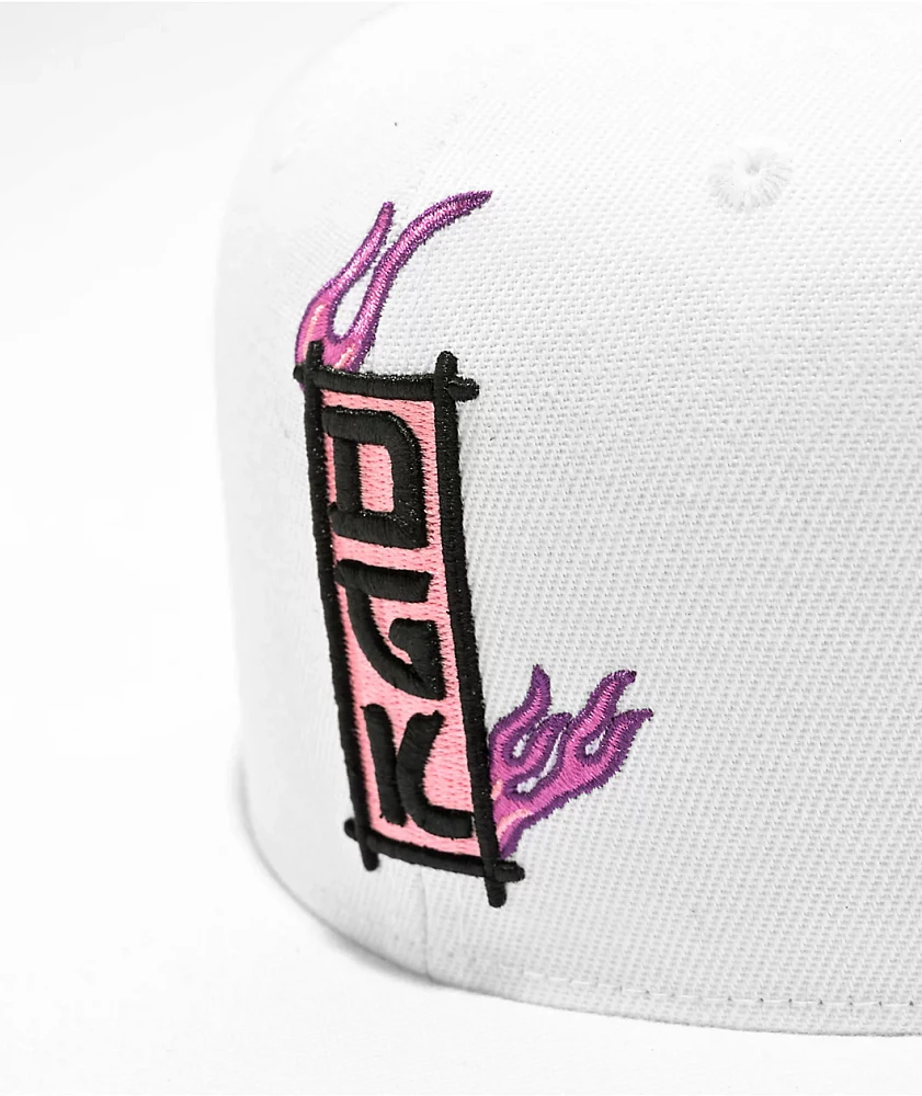 DGK Fire Blossom White Snapback Hat