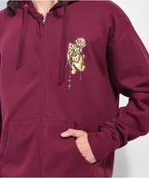 DGK Golden Blessings Burgundy Zip Hoodie