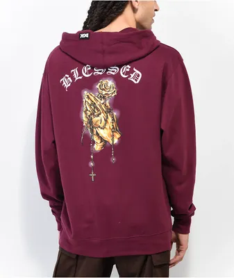 DGK Golden Blessings Burgundy Zip Hoodie