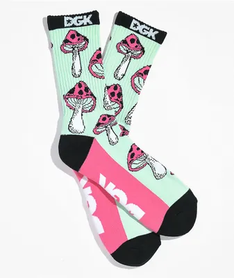 DGK Gooms Light Green & Pink Crew Socks
