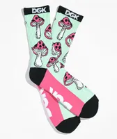 DGK Gooms Light Green & Pink Crew Socks