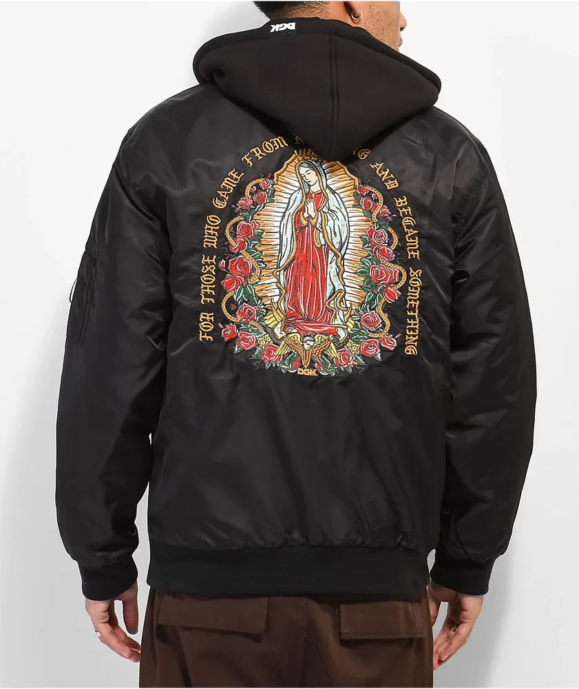 DGK Guadalupe Black Hooded Bomber Jacket