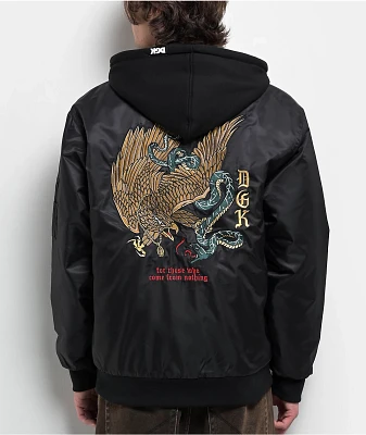 DGK Guerrero Black Hooded Bomber Jacket