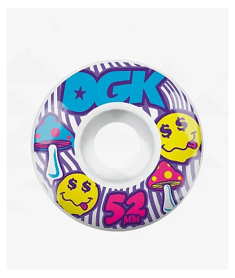 DGK Happy Drip 52mm 101a White Skateboard Wheels
